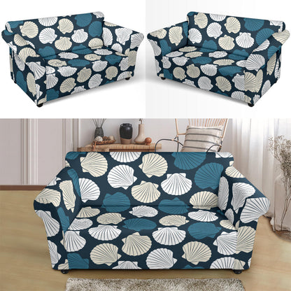 Seashell Print Design LKS3013 Loveseat Couch Slipcover
