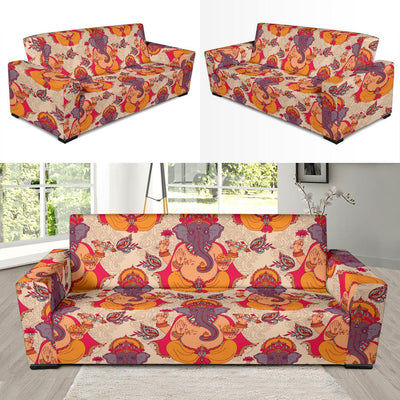 Ganesha Indian Pattern Print Design 02 Sofa Slipcover