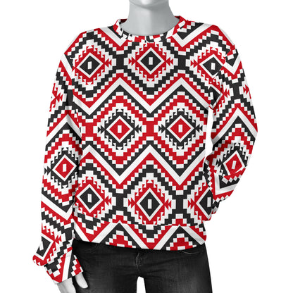 Native American Themed Tribal Print Women Long Sleeve Sweatshirt