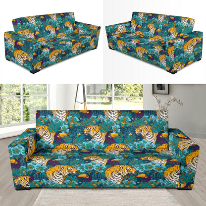Tiger Tropical Print Design LKS301 Sofa Slipcover