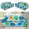 Monster Cartoon Pattern Print Design 04 Sofa Slipcover