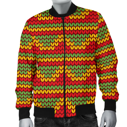 Rasta Reggae Color Print Men Bomber Jacket