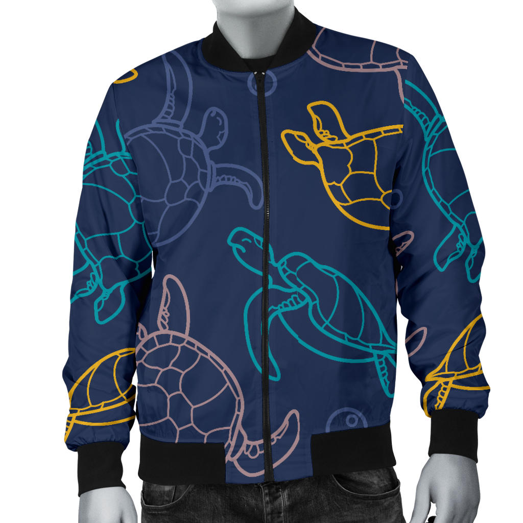Sea Turtle Baby Print Men Bomber Jacket