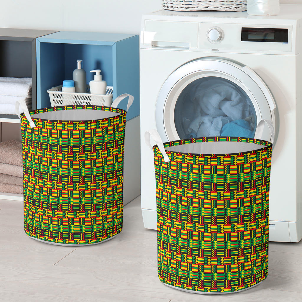 African Zip Zag Print Pattern Laundry Basket