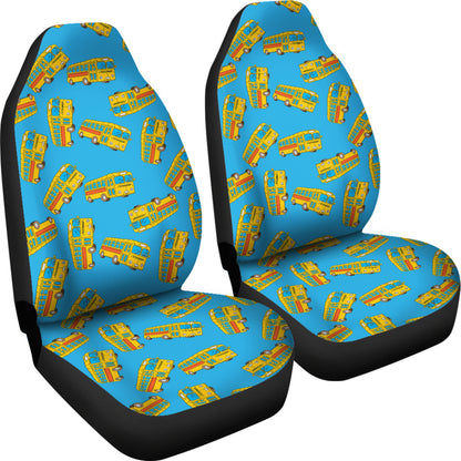 School Bus Print Design LKS302 Car Seat Covers
