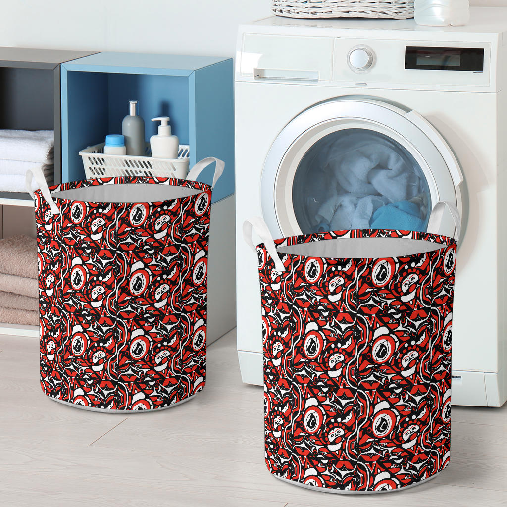 Native North American Themed Print Laundry Basket