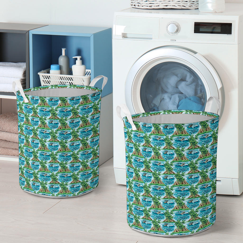 Palm Tree Hawaiian Themed Design Print Laundry Basket