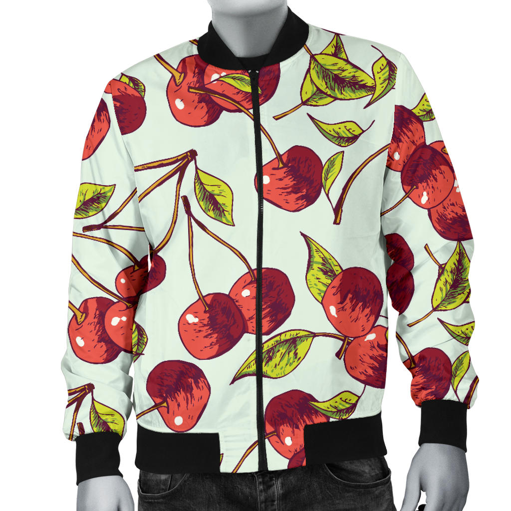 Cherry Hand Draw Men Bomber Jacket