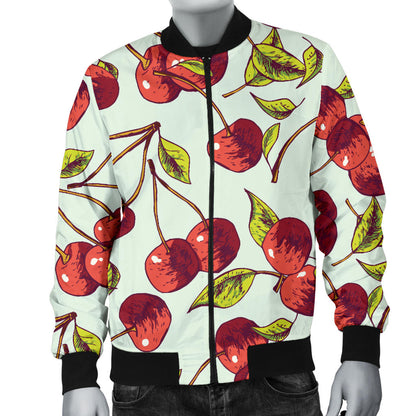 Cherry Hand Draw Men Bomber Jacket