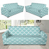 Scales Teal Pattern Print Design 02 Sofa Slipcover