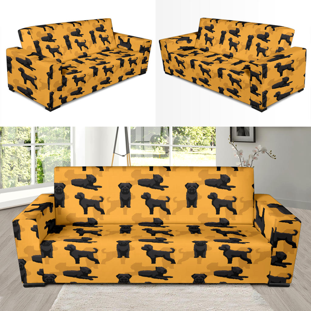 Bouviers des Flandres Pattern Print Design 01 Sofa Slipcover