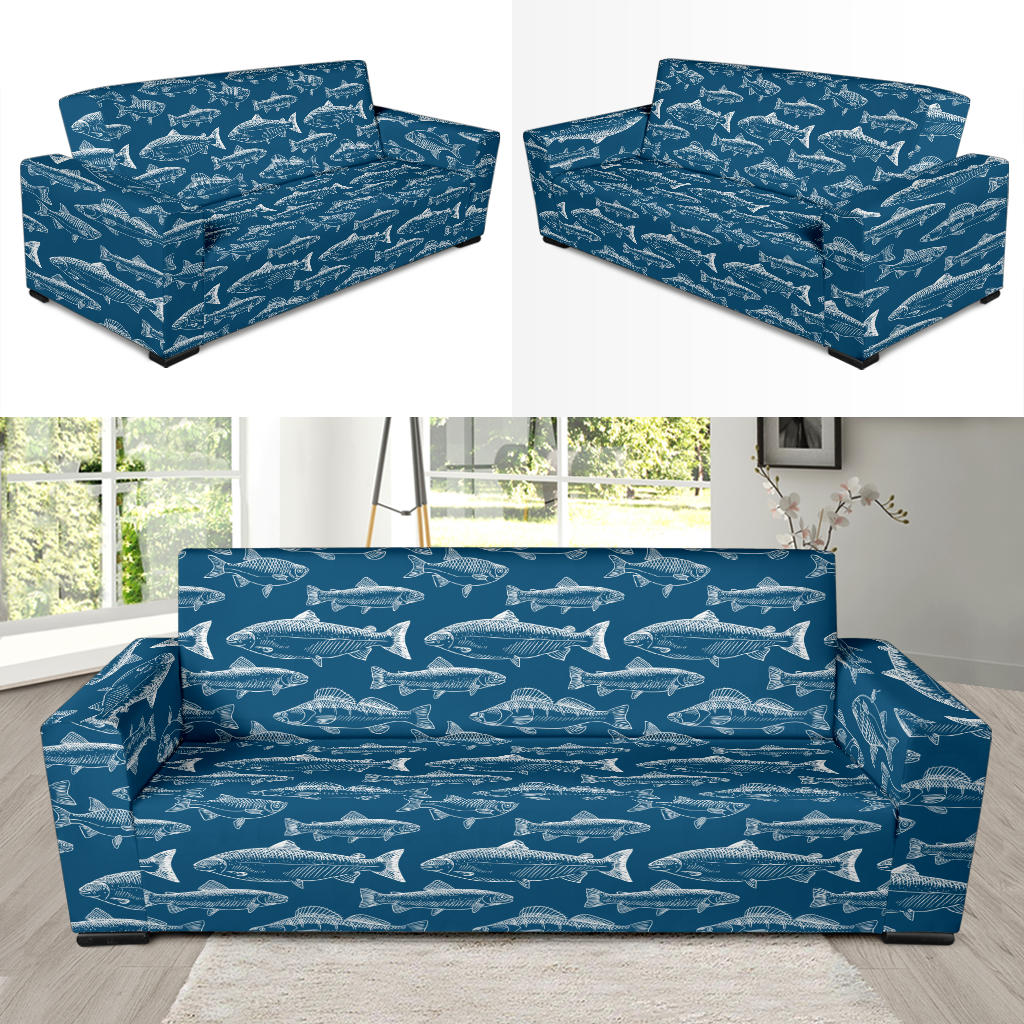 Salmon Fish Print Design LKS301 Sofa Slipcover