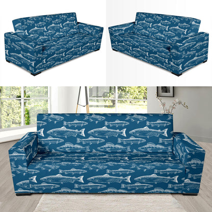 Salmon Fish Print Design LKS301 Sofa Slipcover