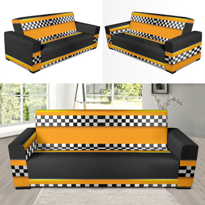 Checkered Pattern Print Design 01 Sofa Slipcover