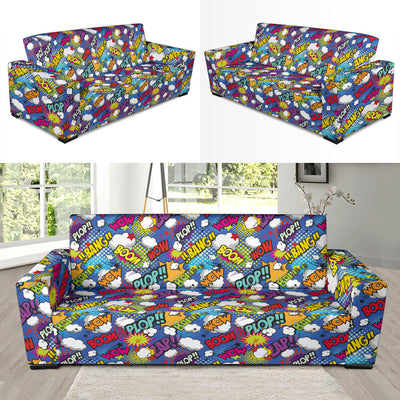 Comic Book Pattern Print Design 02 Sofa Slipcover