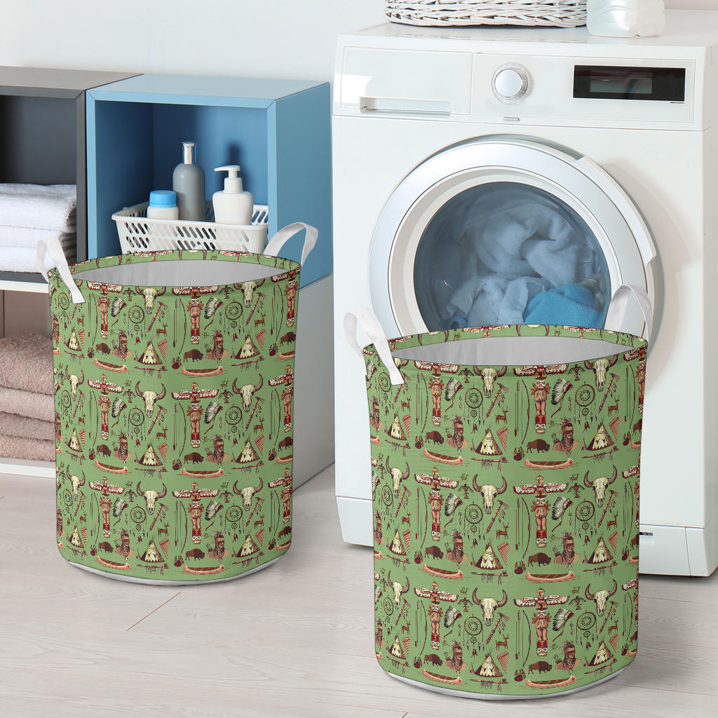 Native Indian Themed Design Print Laundry Basket