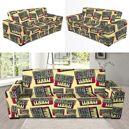 Synthesizer Pattern Print Design 01 Sofa Slipcover