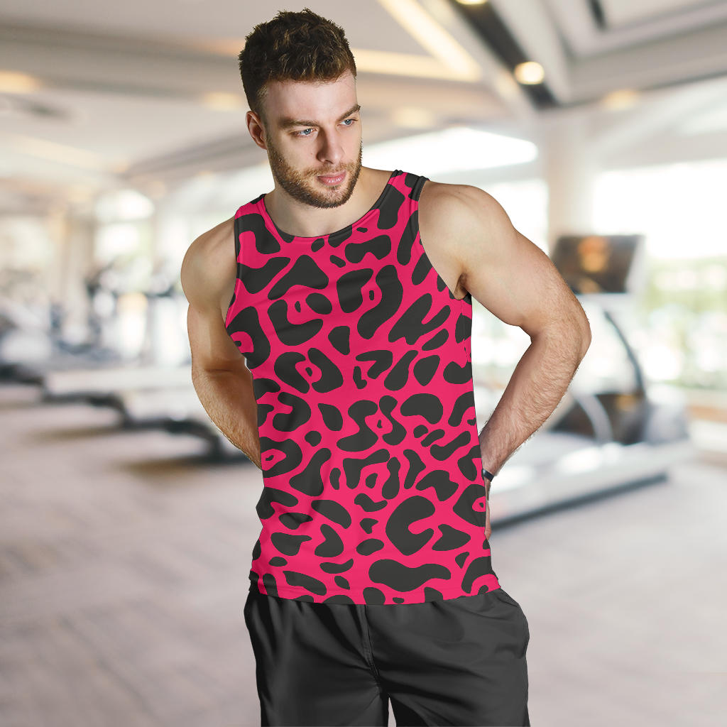 Cheetah Pink Print Pattern Men Tank Top