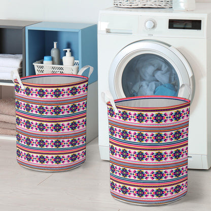 Indian Navajo Neon Themed Design Print Laundry Basket