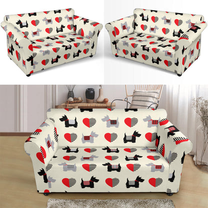 Scottish Terriers Print Design LKS3010 Loveseat Couch Slipcover