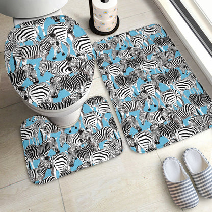 Zebra Print Design LKS305 Bathroom Mat Set
