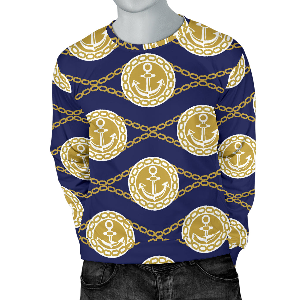 Anchor Luxury Pattern Men Long Sleeve Sweatshirt