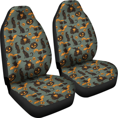 Witch Bat Halloween Print Design LKS305 Car Seat Covers