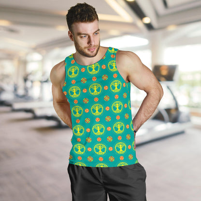 Celtic Tree of Life Print Pattern Men Tank Top