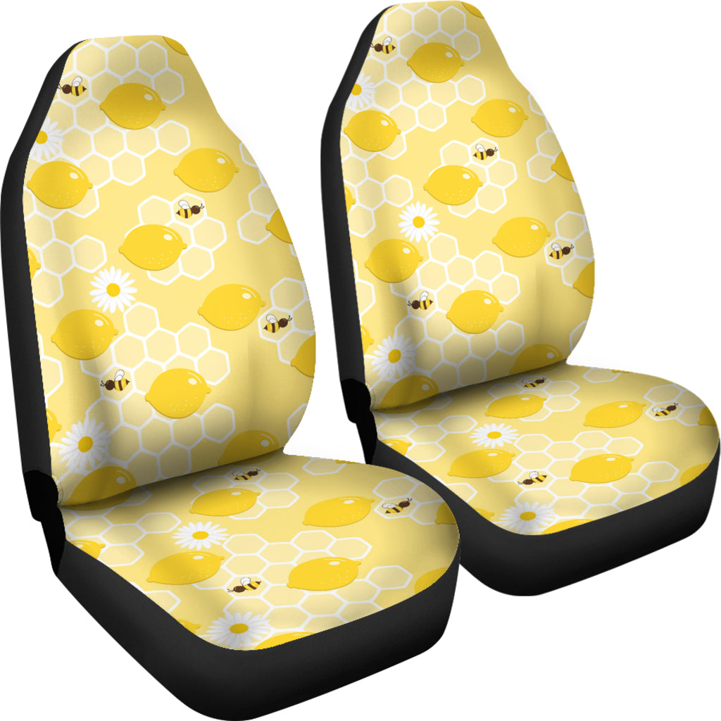 Honey Bee Honeycomb Print Design LKS3010 Car Seat Covers