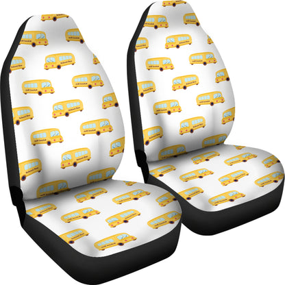 School Bus Print Design LKS306 Car Seat Covers
