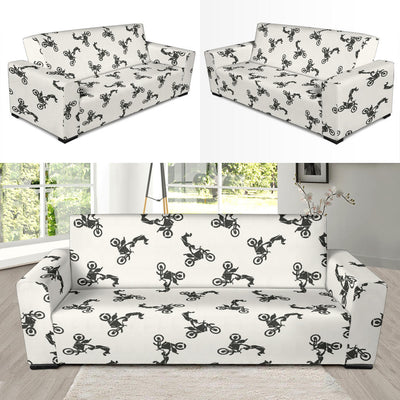 Motocross Pattern Print Design 03 Sofa Slipcover