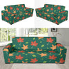 Maple Leaf Pattern Print Design 04 Sofa Slipcover