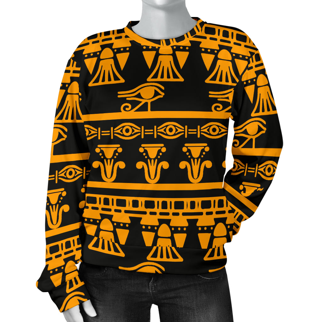 Eye of Horus Tribal Egypt Pattern Women Long Sleeve Sweatshirt