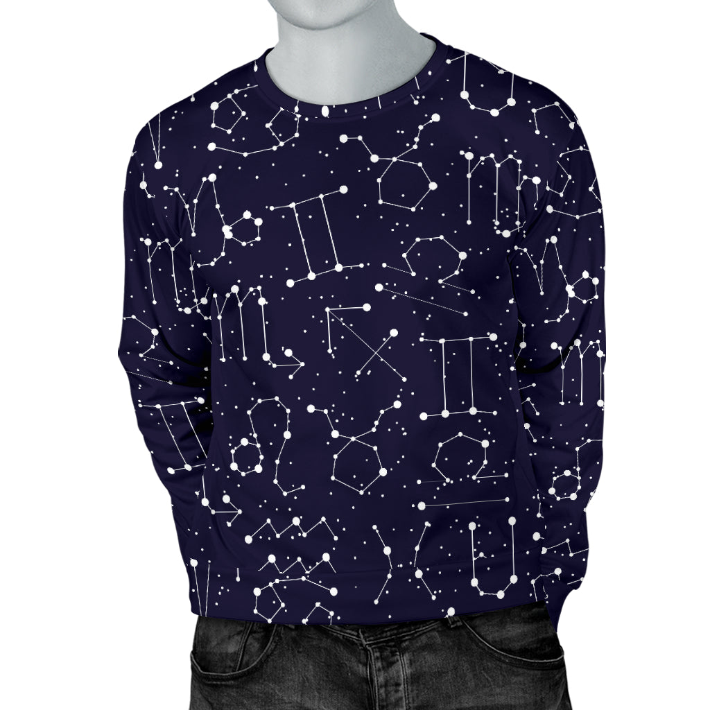 Zodiac Pattern Design Print Men Long Sleeve Sweatshirt