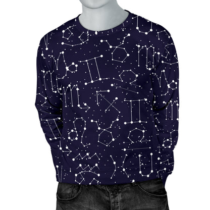 Zodiac Pattern Design Print Men Long Sleeve Sweatshirt