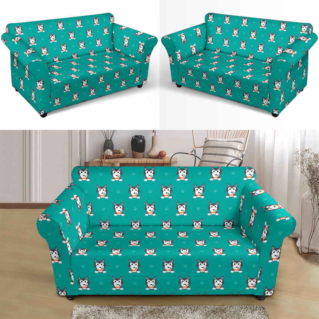Siberian Huskies Print Design LKS304 Loveseat Couch Slipcover