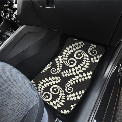 Fern Leave Print Pattern Car Floor Mats Front Back