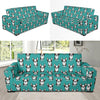 Boston Terrier Pattern Print Design 04 Sofa Slipcover