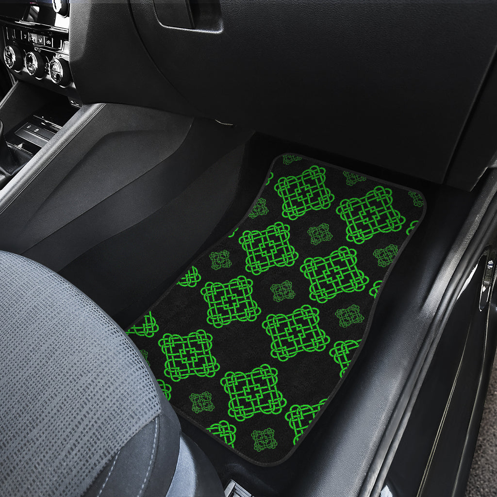 Celtic Knot Green Neon Design Car Floor Mats Front Back