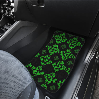 Celtic Knot Green Neon Design Car Floor Mats Front Back