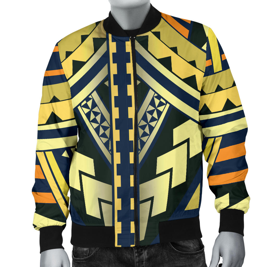 Polynesian Tattoo Print Men Bomber Jacket