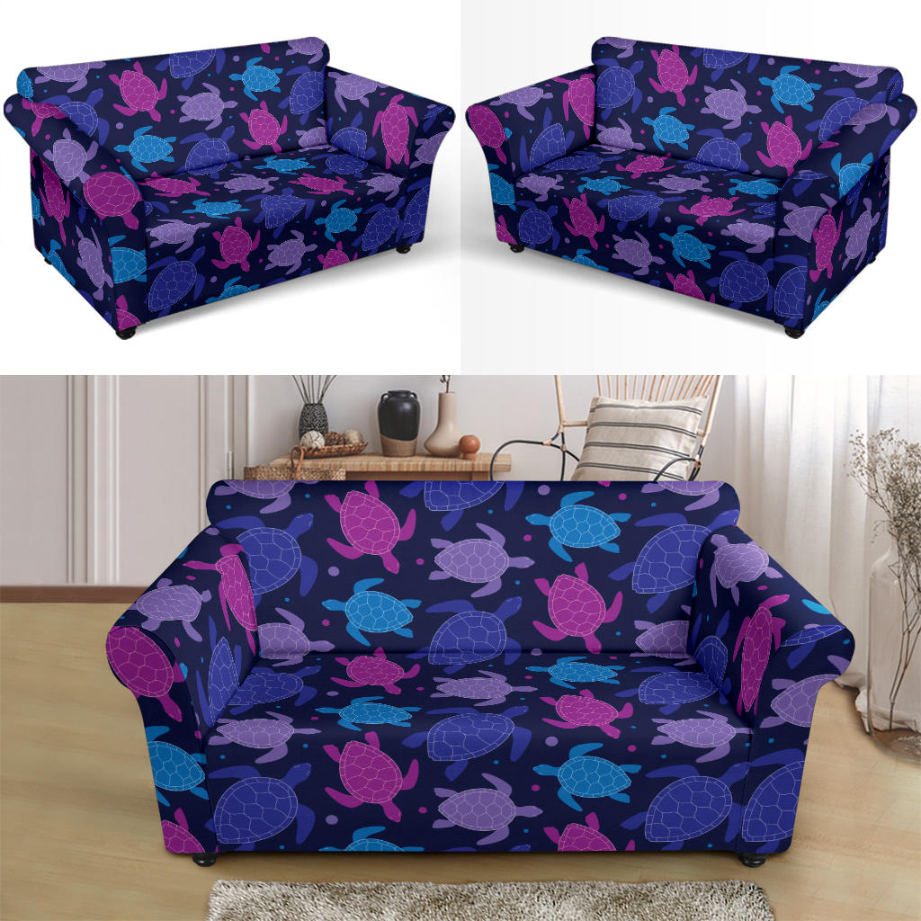Sea Turtle Print Design LKS309 Loveseat Couch Slipcover