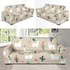 Llama Cactus Pattern Print Design 09 Sofa Slipcover