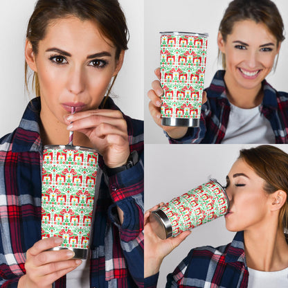 Swedish Dala Style Pattern Tumbler