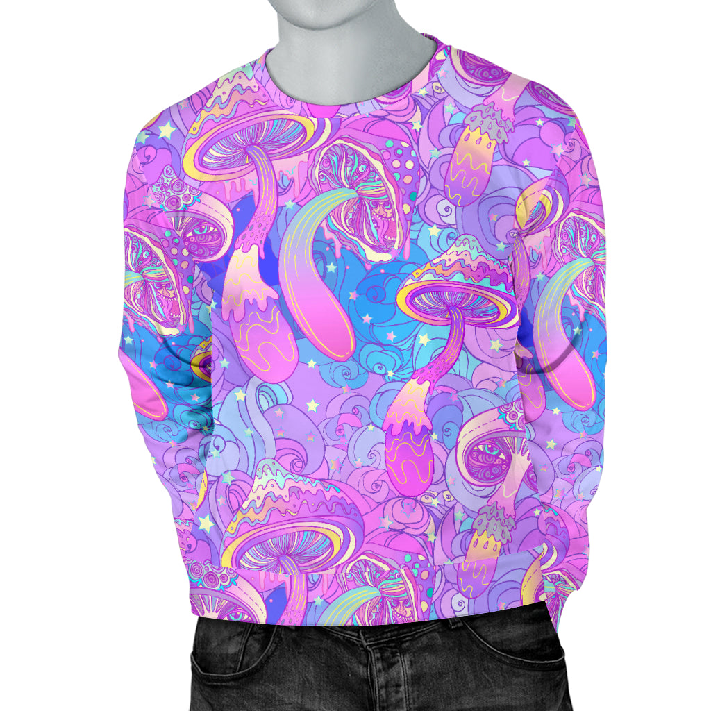 Psychedelic Trippy Mushroom Print Men Long Sleeve Sweatshirt