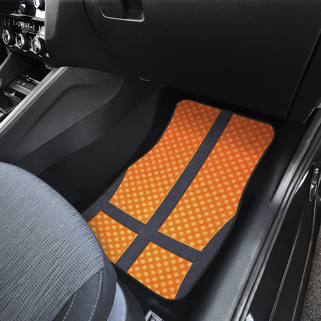 Basketball Texture Print Pattern Car Floor Mats Front Back