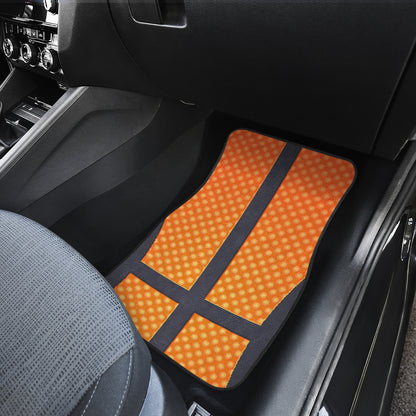 Basketball Texture Print Pattern Car Floor Mats Front Back