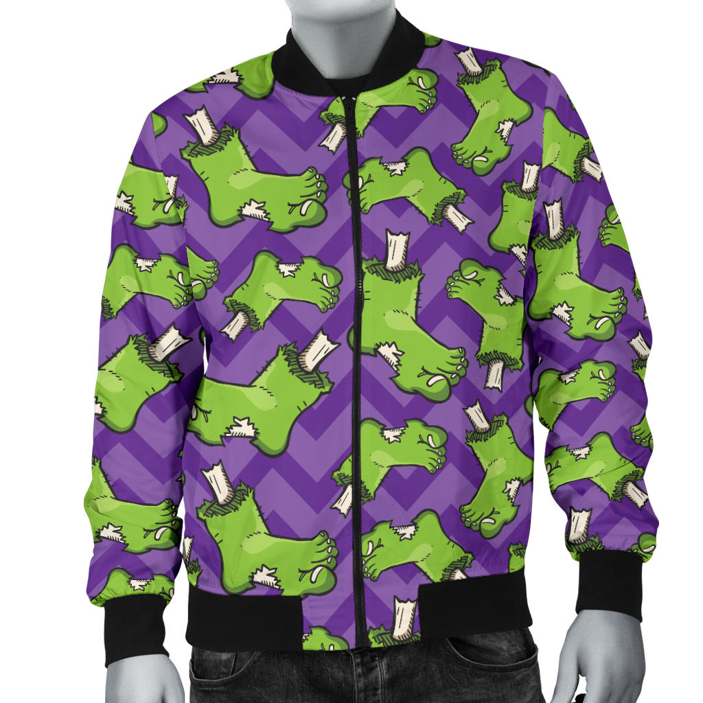 Zombie Foot Design Pattern Print Men Bomber Jacket