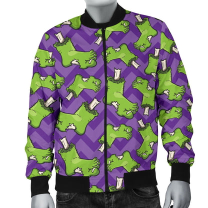 Zombie Foot Design Pattern Print Men Bomber Jacket