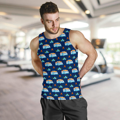 Camper Pattern Camping Themed No 3 Print Men Tank Top
